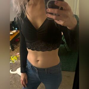 SHEIN Long sleeve crop top